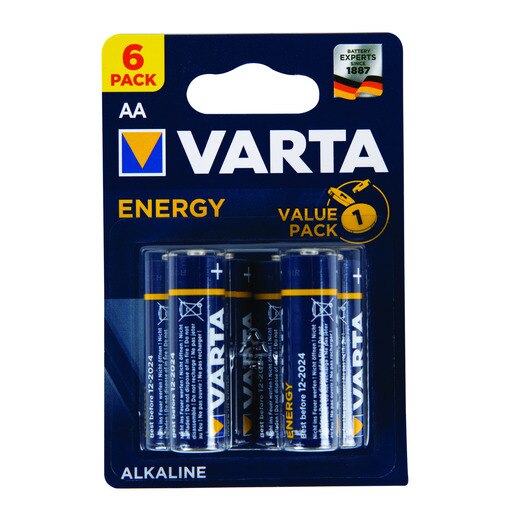 Set 6 baterii alcaline AA Varta Set 6 baterii alcaline AA Varta