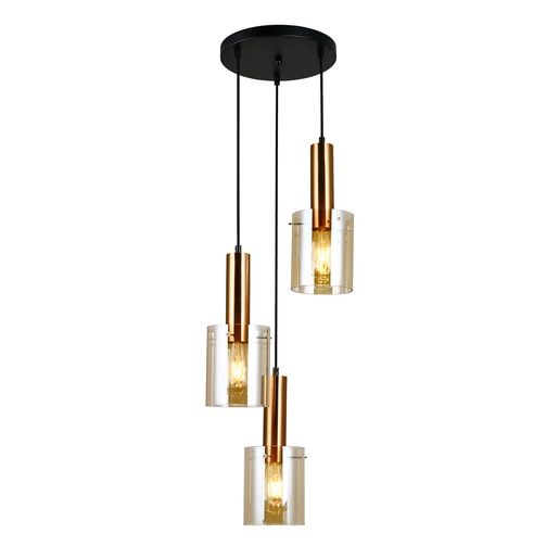 Lustra ITALUX Sardo, 40W, 3 x E27, negru/alama Lustra ITALUX Sardo, 40W, 3 x E27, negru/alama