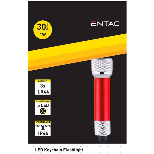 Lanterna Breloc LED ENTAC, 30 lm, 1W, IP44, rosu Lanterna Breloc LED ENTAC, 30 lm, 1W, IP44, rosu