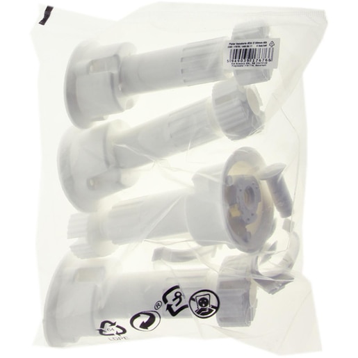 Picior baza mare mobilier, plastic, 28x100 mm, alb, set 4 bucati Picior baza mare mobilier, plastic, 28x100 mm, alb, set 4 bucati