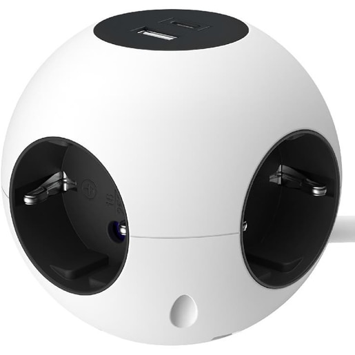 Bloc JACOBSEN Power Cube, 4 prize Schuko, 3 m, 1.5 mm, 2 porturi USB, alb Bloc JACOBSEN Power Cube, 4 prize Schuko, 3 m, 1.5 mm, 2 porturi USB, alb