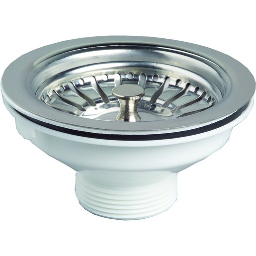 Ventil cu sita pentru lavoar Wirquin, 11.5 x 5.7 cm, metal si plastic, alb Ventil cu sita pentru lavoar Wirquin, 11.5 x 5.7 cm, metal si plastic, alb