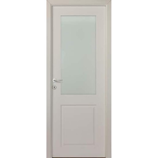 Usa interior Sara, cu geam, reversibila, MDF, 78 x 203 cm, alb Usa interior Sara, cu geam, reversibila, MDF, 78 x 203 cm, alb