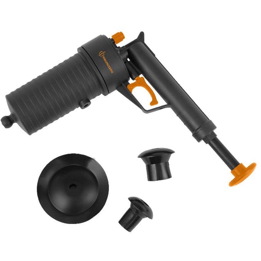 Pompa desfundat tevi MAGNUSSON, 3 adaptoare, plastic, negru Pompa desfundat tevi MAGNUSSON, 3 adaptoare, plastic, negru