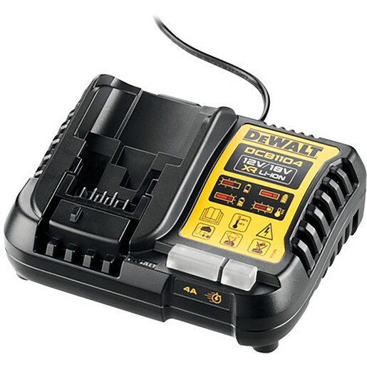 Statie incarcare compacta DeWALT XR DCB1104-QW, 14.5 x 11.5 x 7.0 cm, Li-Ion, 12-18V, 4A, negru/galben Statie incarcare compacta DeWALT XR DCB1104-QW, 14.5 x 11.5 x 7.0 cm, Li-Ion, 12-18V, 4A, negru/galben