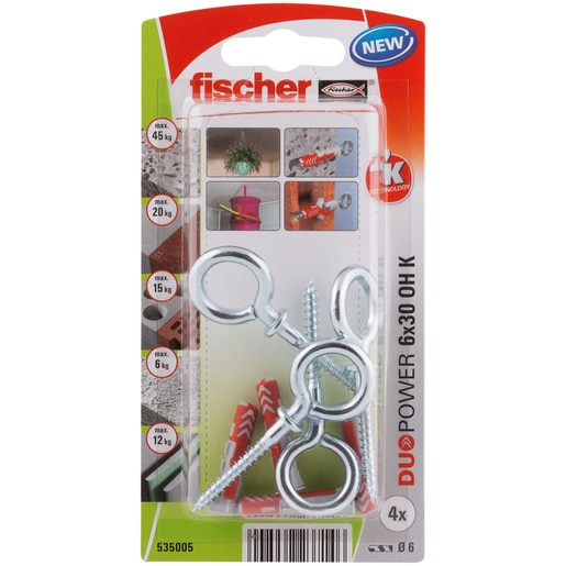 Set dibluri FISCHER DuoPower, 6 x 30mm, 4 bucati Set dibluri FISCHER DuoPower, 6 x 30mm, 4 bucati