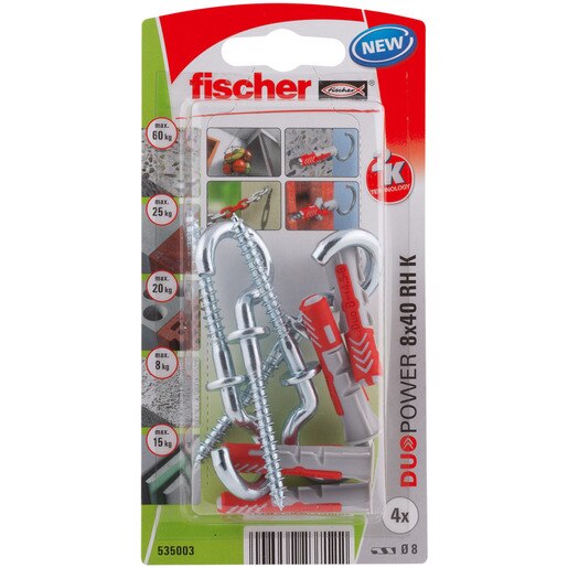 Set dibluri FISCHER DuoPower, 8 x 40mm, 4 bucati Set dibluri FISCHER DuoPower, 8 x 40mm, 4 bucati