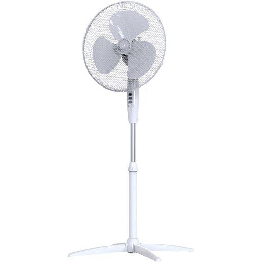 Ventilator cu picior, 3 trepte de viteza, 40W, alb Ventilator cu picior, 3 trepte de viteza, 40W, alb