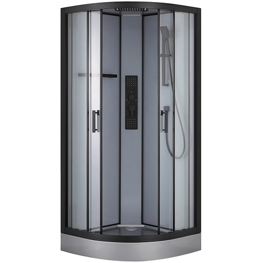 Cabina de dus cu hidromasaj GOODHOME Beloya, 90 x 90 x 220 cm, sticla securizata 6mm, profil negru Cabina de dus cu hidromasaj GOODHOME Beloya, 90 x 90 x 220 cm, sticla securizata 6mm, profil negru
