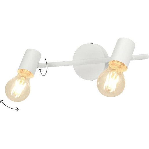 Spot dublu GOODHOME Mwht, 8.6W, E27, alb Spot dublu GOODHOME Mwht, 8.6W, E27, alb