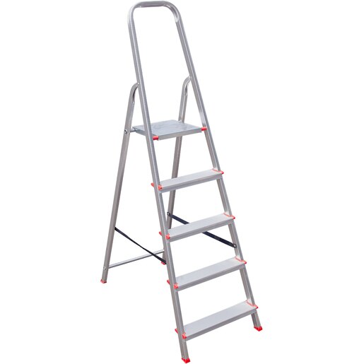 Scara pliabila cu platforma, Inaltime lucru 280 cm, 1x5 trepte, aluminiu Scara pliabila cu platforma, Inaltime lucru 280 cm, 1x5 trepte, aluminiu