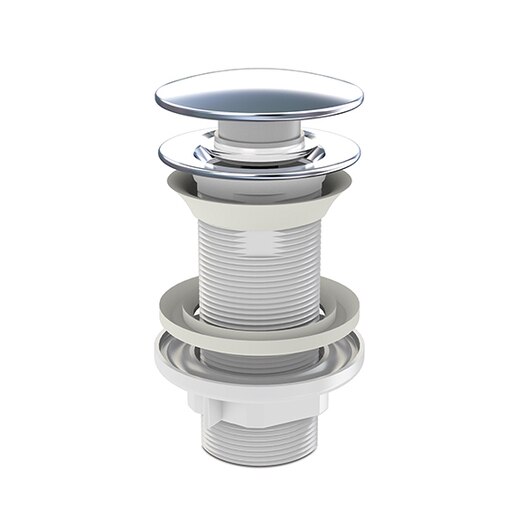 Ventil WIRQUIN quick-clack fara preaplin, ABS, dop inox, L 100 mm, argintiu Ventil WIRQUIN quick-clack fara preaplin, ABS, dop inox, L 100 mm, argintiu