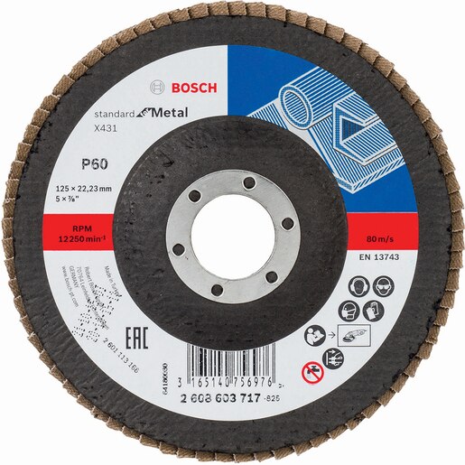 Disc de slefuire evantai BOSCH X431, granulatie 60, 125mm Disc de slefuire evantai BOSCH X431, granulatie 60, 125mm