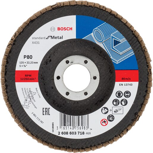 Disc de slefuire evantai BOSCH X431, granulatie 80, 125mm Disc de slefuire evantai BOSCH X431, granulatie 80, 125mm