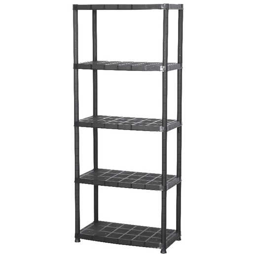 Raft 5 polite, 170 x 70 x 38 cm, plastic, negru Raft 5 polite, 170 x 70 x 38 cm, plastic, negru