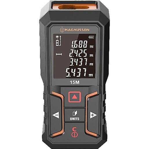Aparat de masurare cu laser MAGNUSSON, 15 m, negru Aparat de masurare cu laser MAGNUSSON, 15 m, negru