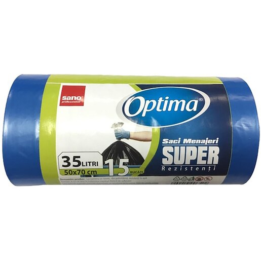 Saci menajeri SANO Optima, 15 bucati, 35 l, albastru Saci menajeri SANO Optima, 15 bucati, 35 l, albastru