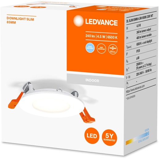 Spot LED LEDVANCE 4058075573178, 4.5W, 6500K, 85mm, alb Spot LED LEDVANCE 4058075573178, 4.5W, 6500K, 85mm, alb