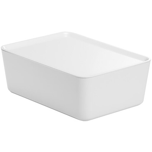 Cutie cu capac 28 x 16 x 8 cm, 2.8l, plastic, alb Cutie cu capac 28 x 16 x 8 cm, 2.8l, plastic, alb