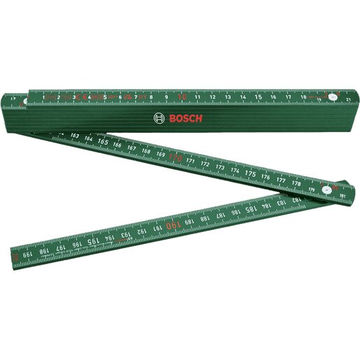 Metru de tamplarie pliabil BOSCH, 2 m, nailon armat si fibra de sticla, verde Metru de tamplarie pliabil BOSCH, 2 m, nailon armat si fibra de sticla, verde