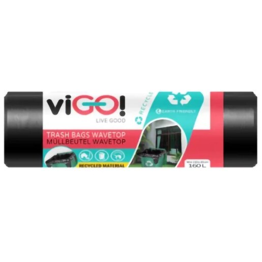 Saci menajeri VIGO Standard, cu manere, 10 bucati, 160 l, negru Saci menajeri VIGO Standard, cu manere, 10 bucati, 160 l, negru