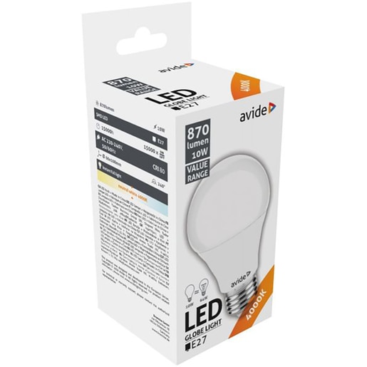 Bec LED AVIDE, E27, 10W, 880lm, lumina neutra Bec LED AVIDE, E27, 10W, 880lm, lumina neutra