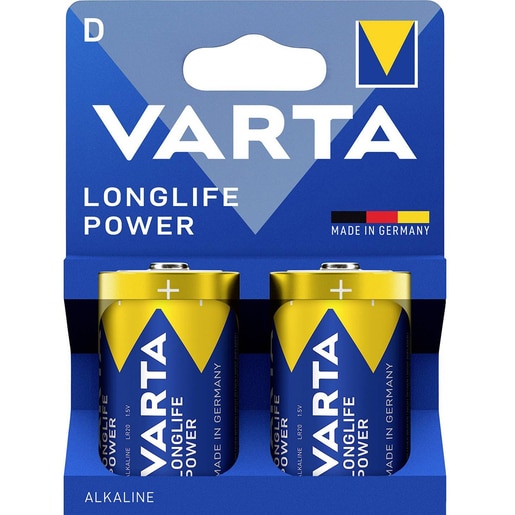 Baterii alcaline VARTA Longlife Power D LR20, 2 bucati Baterii alcaline VARTA Longlife Power D LR20, 2 bucati