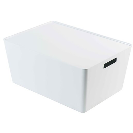 Cutie cu capac 33 x 47 x 21 cm, 22l, plastic, alb Cutie cu capac 33 x 47 x 21 cm, 22l, plastic, alb