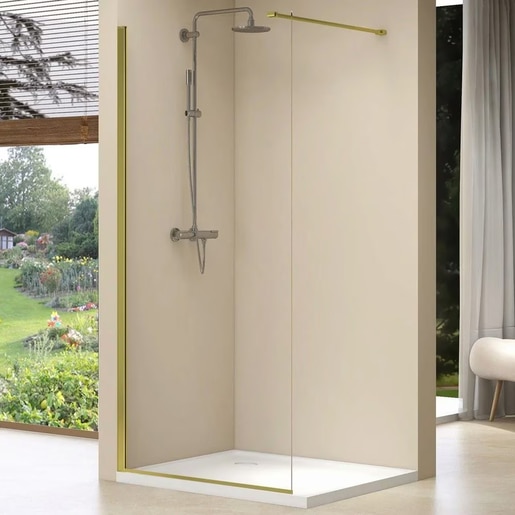 Paravan dus walk-in BELFORM Fortuna 27GL5001, aluminiu, sticla securizata transparenta, 60 x 200 cm, auriu Paravan dus walk-in BELFORM Fortuna 27GL5001, aluminiu, sticla securizata transparenta, 60 x 200 cm, auriu