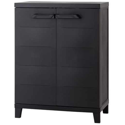 Dulap depozitare, plastic, 66 x 37 x 87 cm, negru Dulap depozitare, plastic, 66 x 37 x 87 cm, negru