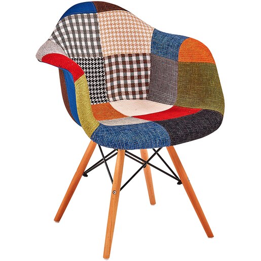 Scaun living UNIC SPOT Patchwork Design, 63 x 64 x 81 cm, multicolor Scaun living UNIC SPOT Patchwork Design, 63 x 64 x 81 cm, multicolor