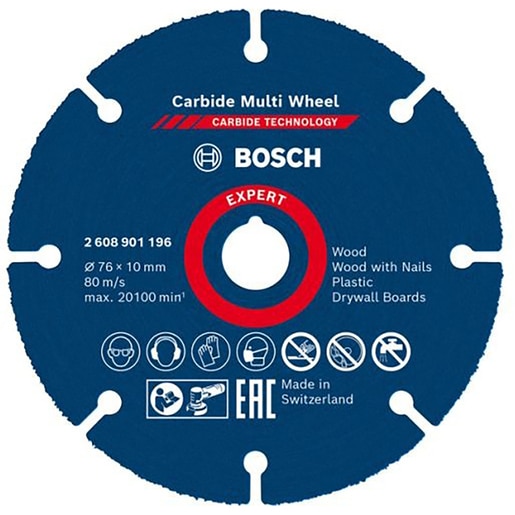 Disc de taiere pentru metal/otel BOSCH Expert Carbide Multi Wheel, 76 x 10 mm, carbura, albastru Disc de taiere pentru metal/otel BOSCH Expert Carbide Multi Wheel, 76 x 10 mm, carbura, albastru