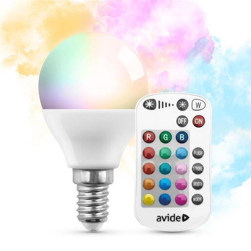 Bec LED smart AVIDE ASMG14RGBW-4.9W-RC, E14, 4.9W, 470lm, 2700K Bec LED smart AVIDE ASMG14RGBW-4.9W-RC, E14, 4.9W, 470lm, 2700K
