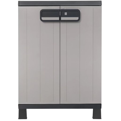 Dulap GOODHOME Links, plastic, 65 x 37 x 93 cm, gri-negru Dulap GOODHOME Links, plastic, 65 x 37 x 93 cm, gri-negru