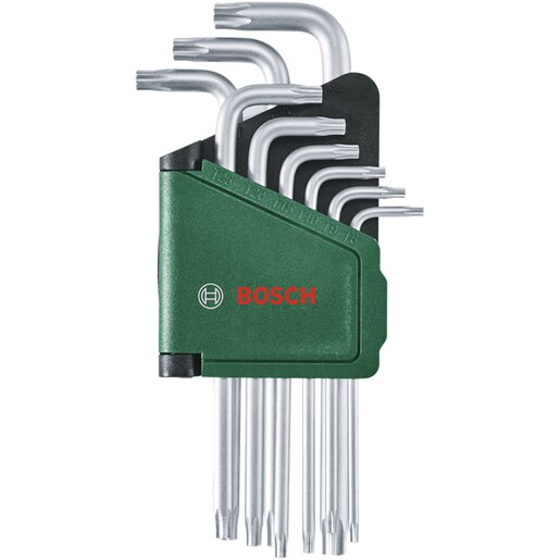 Kit chei torx BOSCH, TX8, TX9, TX10, TX15, TX20, TX25, TX27, TX30, TX40, otel, verde-negru Kit chei torx BOSCH, TX8, TX9, TX10, TX15, TX20, TX25, TX27, TX30, TX40, otel, verde-negru