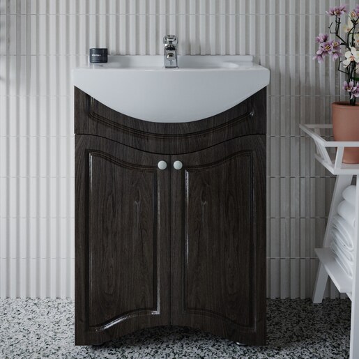 Set masca si lavoar SANITOP Fluture, 58 x 33 x 78 cm, wenge Set masca si lavoar SANITOP Fluture, 58 x 33 x 78 cm, wenge