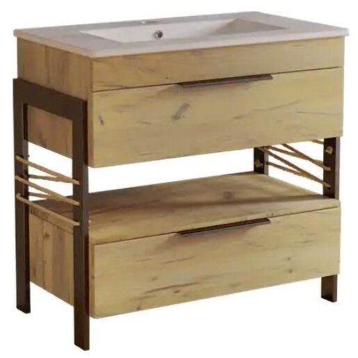 Set baza cu lavoar SANITOP Element, cu picioare, 70 x 45 x 81 cm, lemn Set baza cu lavoar SANITOP Element, cu picioare, 70 x 45 x 81 cm, lemn