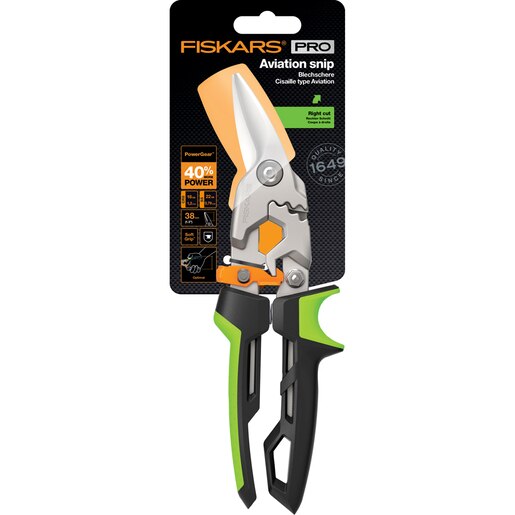 Foarfeca tabla FISKARS PowerGear, otel, 29 cm, argintiu-negru Foarfeca tabla FISKARS PowerGear, otel, 29 cm, argintiu-negru