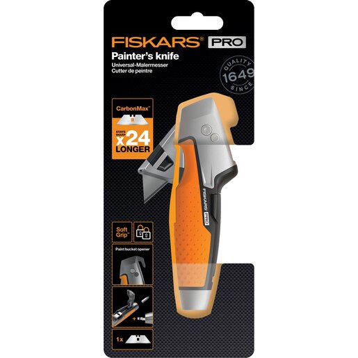 Cutit utilitar zugravi FISKARS CarbonMax, metal, negru Cutit utilitar zugravi FISKARS CarbonMax, metal, negru