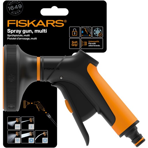 Pistol pentru stropit FISKARS Multi, control frontal Pistol pentru stropit FISKARS Multi, control frontal