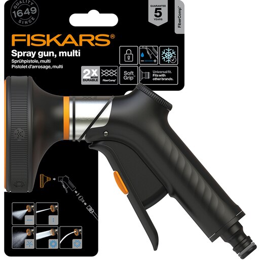 Pistol pentru stropit FISKARS 1067195, 5 jeturi, negru Pistol pentru stropit FISKARS 1067195, 5 jeturi, negru