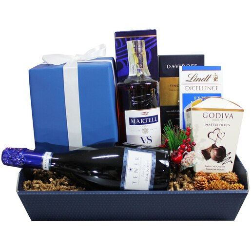 Cos cadou LUXURY BASKETS Special Blue Gourmet 7SBG Cos cadou LUXURY BASKETS Special Blue Gourmet 7SBG