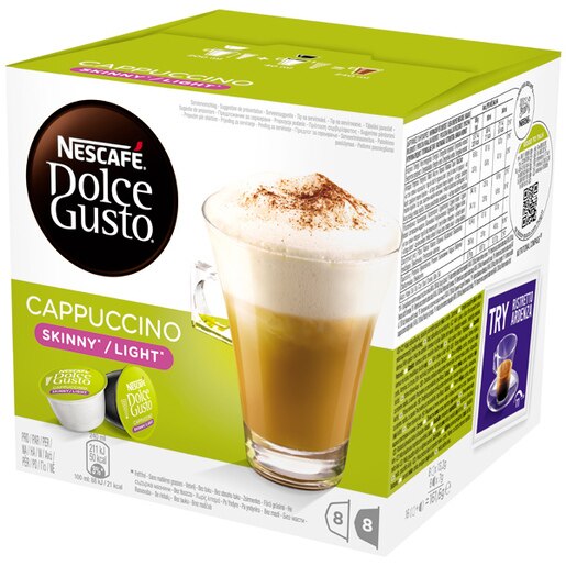 Capsule cafea NESCAFE Skinny Cappuccino, compatibile Dolce Gusto, 8 capsule cafea + 8 capsule lapte, 161.6g Capsule cafea NESCAFE Skinny Cappuccino, compatibile Dolce Gusto, 8 capsule cafea + 8 capsule lapte, 161.6g