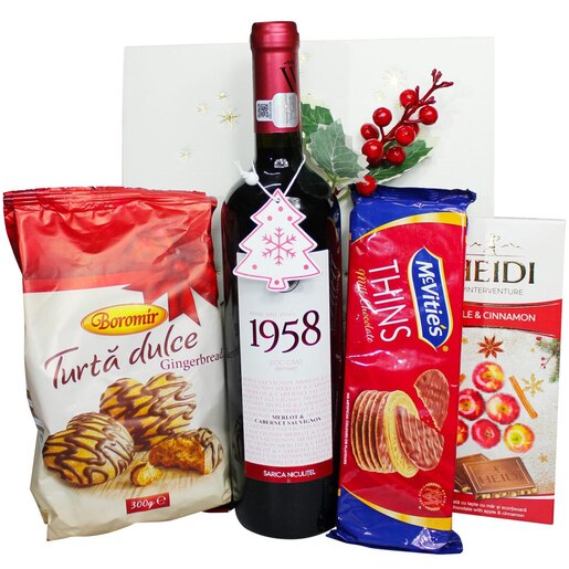 Cadou Craciun LUXURY BASKETS Red Flower 5RF Cadou Craciun LUXURY BASKETS Red Flower 5RF