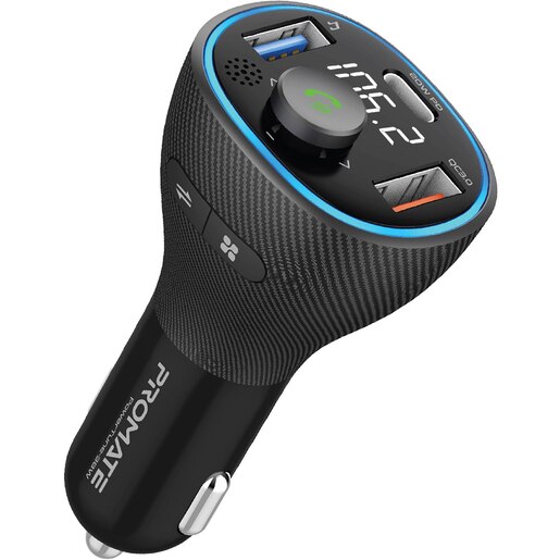 Modulator FM PROMATE PowerTune-38W, Bluetooth, USB, negru Modulator FM PROMATE PowerTune-38W, Bluetooth, USB, negru