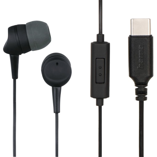 Casti HAMA Sea II, Cu Fir, In-Ear, Microfon, USB-C, negru Casti HAMA Sea II, Cu Fir, In-Ear, Microfon, USB-C, negru