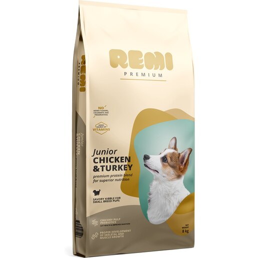 Hrana uscata pentru caini REMI PREMIUM, Small, Junior, Curcan, 8 kg Hrana uscata pentru caini REMI PREMIUM, Small, Junior, Curcan, 8 kg