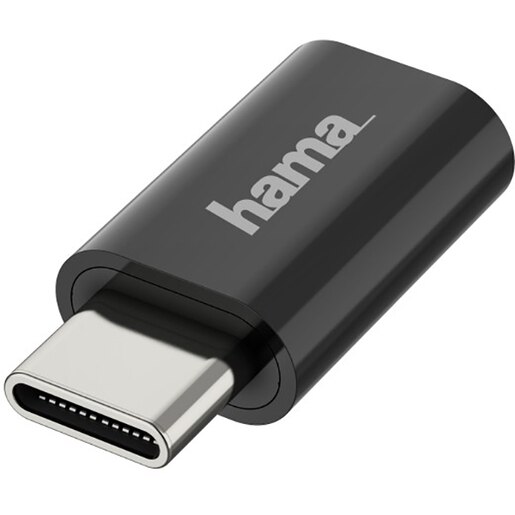 Adaptor USB OTG USB-C - micro USB HAMA 200310, negru Adaptor USB OTG USB-C - micro USB HAMA 200310, negru