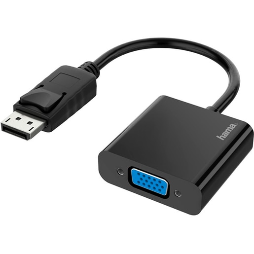 Adaptor DisplayPort - VGA HAMA 200337, negru Adaptor DisplayPort - VGA HAMA 200337, negru