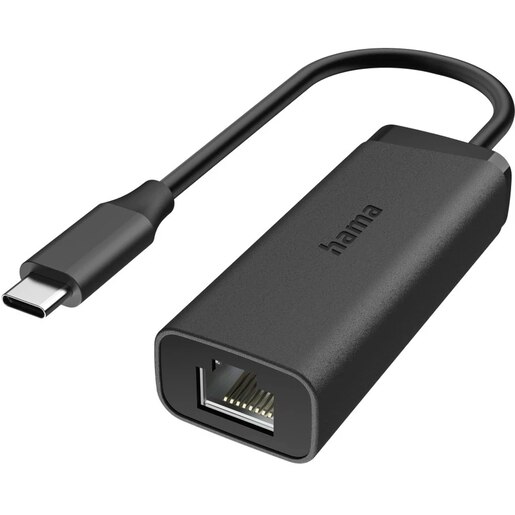Adaptor USB C - RJ45 HAMA, 2.5 Gigabit, negru Adaptor USB C - RJ45 HAMA, 2.5 Gigabit, negru